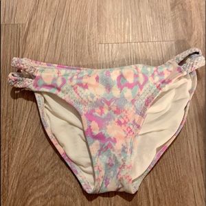 Colorful Snakeskin Print Bikini Bottoms